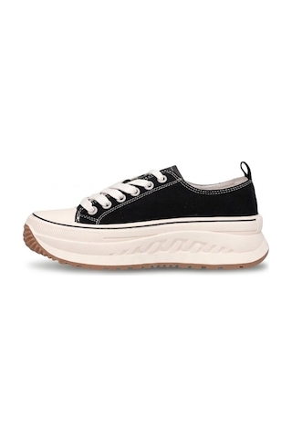 Lufian 121230092 Shay Kadın Hakiki Deri Klasik Sneaker Siyah Siyah