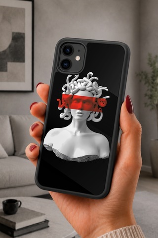 İphone 11 Uyumlu Gorgon Desenli Kamera Korumalı Darbelere Dayanıklı Kılıf 1001-gorgon-iphone11