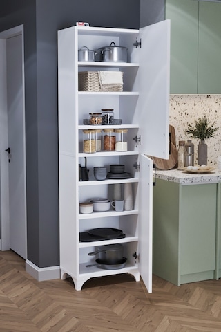 Çok Amaçlı Dolap Tuna Erzak Dolabı Banyo Dolabı Beyaz