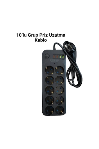 Mey İthalat 10 Lu Grup Priz Çok Renkli