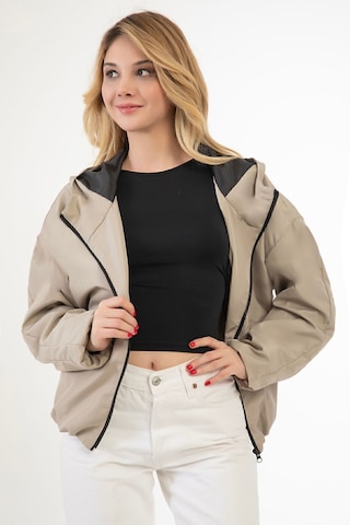 Riverstorm Kadın Taş Su Ve Rüzgar Geçirmez Kapüşonlu Cepli Oversize Yağmurluk - Rüzgarlık Taş