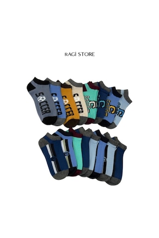 7'li Mix Desen Dikişsiz Penye Erkek Çocuk Patik Çorap Çok Renkli