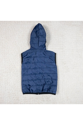 Momikon Unisex Kapüşonlu Lacivert Mevsimlik Çocuk Yelek