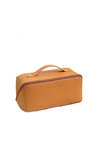 Cacaokozmetik Çantası Kadın Büyük Kapasiteli Taşınabilir Seyahat Tuvalet Malzemesi Saklama Çantası Brown