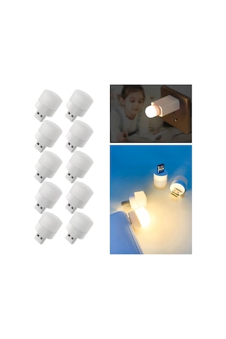 Buffer Usb Mini Top Led 10 Lu Aydınlatma Seti Sıcak Renkli Gece Lambası, Enerji Tasarruflu Mikro Led Işıklar Beyaz