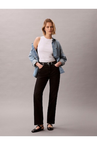 Calvin Klein Kadın Yüksek Bel Midnight Siyah Jean-13498 Siyah