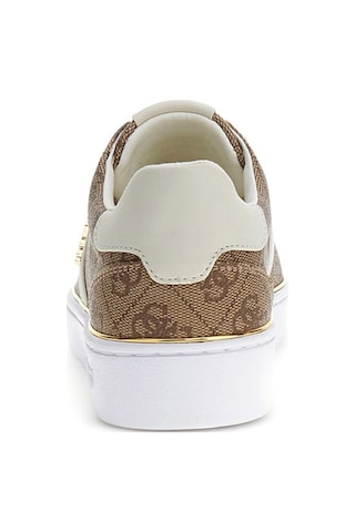 Guess Kadın Britz Monogram Desenli Metalik Detaylı Sneaker - Bej 4221502