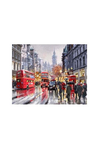 Londrada Yağmur Sticker Çerçevesiz 50x65 Sayılarla Boyama Hobi Seti