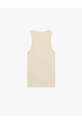 Koton Kolsuz Pamuklu Bisiklet Yaka Slim Fit Atlet Bej 6sam30001mk Ekru