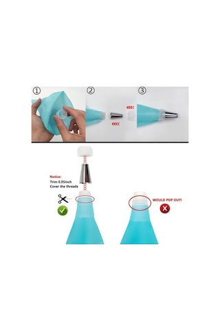 Maoyaya Boru Torbaları Ve Uçları Seti, Yeniden Kullanılabilir, Hamur İşleri Ve Kek Dekorasyon İçin Silikon Halkalı Kiti ham