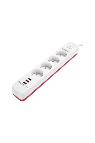 S-Link SPG403U 1.5M 750 Joule 3 USB 5V2.4A 4'lü Anahtarlı Akım Korumalı Priz