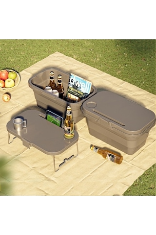 Trendooze Taşıma Su Sepeti Sepeti Renk Rastgele Piknik Olarak Masa Kutu Kullanılabilir Katlanır Kamp Açık Pz Çok Renkli