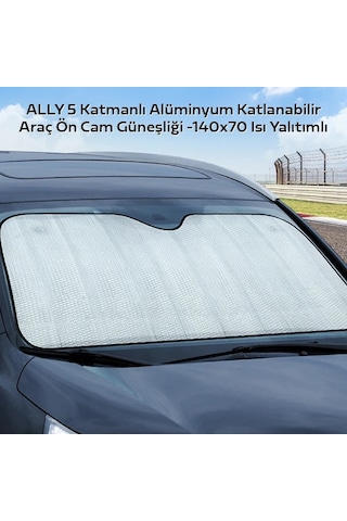 Ally 5 Katmanlı Alüminyum Katlanabilir Araç Ön Cam Güneşliği -140x70 Isı Yalıtımlı- 5775
