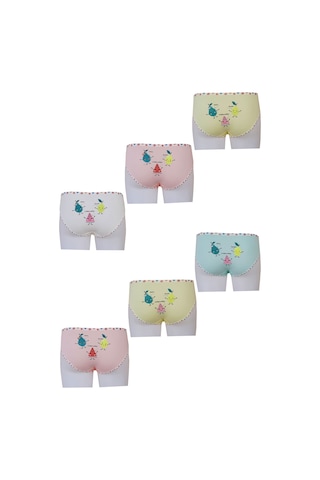 Hepsine Rakip 6lı Kız Çocuk Külot Renkli Desenli Baskılı Slip İç Çamaşırı Karışık
