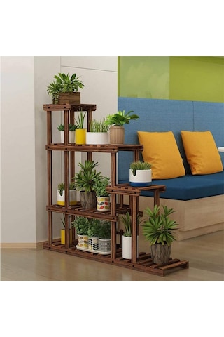 Alandekor Eskitme Ahşap Dekoratif Çiçeklik Saksılık Balkon Bahçe Standı (441267022) Ceviz