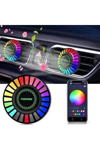 Otokoku Bluetooth Uygulama Kontrollü Havalandırma Araç İçi Koku Hazneli Rgb Sese Duyarlı Led Işık