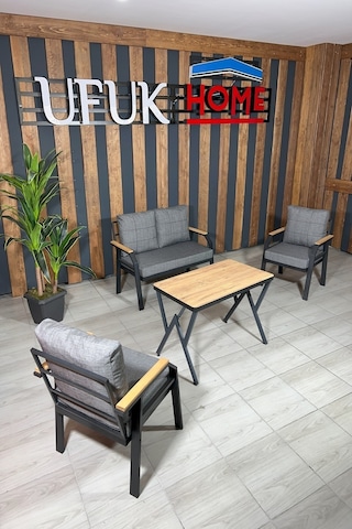 Ard & Garden Kavacık 2 1 1 Masa Bahçe Mobilyası, Balkon Çay Seti, Bahçe Koltuk Takımı, Balkon Takımı Gri