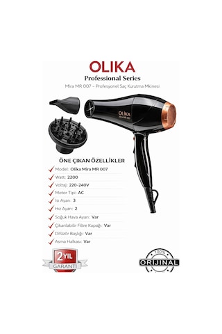 Olika Mira MR-007 2200 W Ac Motor Saç Kurutma Makinesi