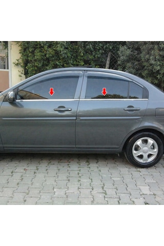 Hyundai Accent Era 2005-2011 Krom Cam Çıtası 4.Parça Paslanmaz