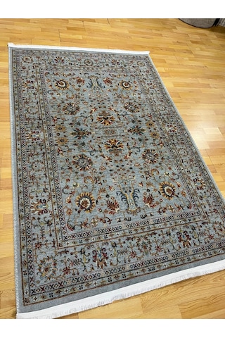 Melidia Rustik Serisi Vintage Salon Oturma Odası Halısı Mutfak Halısı Tozum Az İnce Makina Halısı Mavi Gri