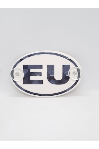 Eu Harfi Vantuzlu Oval Dekor Pleksi Plaka Özel Aynalı Yazı