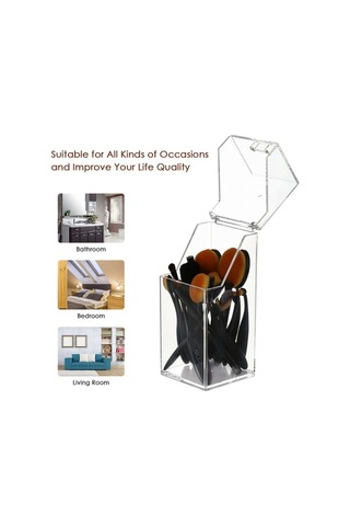 Dancemonkey Şeffaf Akrilik Toz Geçirmez Fırça Organizatörü Kozmetik Fırçalar Kaş Kalemi Depolama Kutusu Kapaklı Diğer