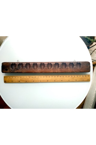 Omeniv Antika Ahşap İki Adet Pasta Kurabiye Kalıbı Mutfak