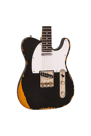 Vintage V62 Icon Elektro Gitar - Distressed Black