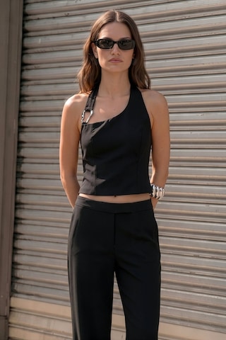 Sateen Aksesuar Detaylı Bluz - Siyah-137443