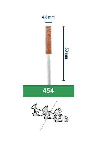 Dremel 454 Zincirli Testere Bileme Taşı, Orta Boy, 4,8 Mm, 3'lü