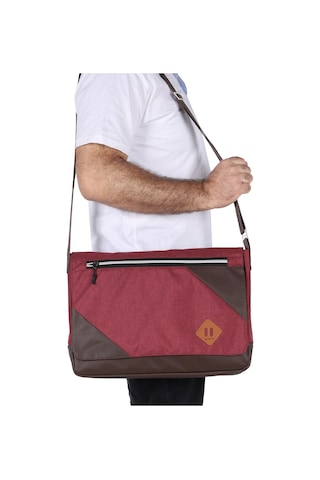 Strong 15.6 İnch Laptop Bölmeli Omuz Askılı Postacı Çantası Kft03 Bordo Çok Renkli