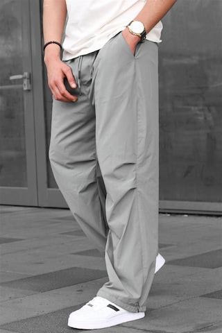 Madmext Boyalı Gri Regular Fit Erkek Paraşüt Pantolon 6504-boyalı Gri Açık Gri