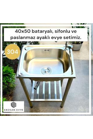 Ekosan 4050 Seyyar Bahçe Evyesi Krom