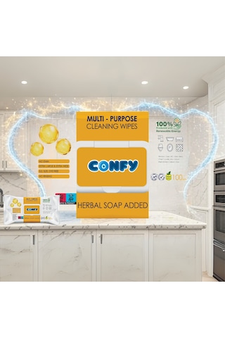 Confy Yüzey Temizlik Havlusu 2 Li Beyaz & Arap Sabunu 100x2