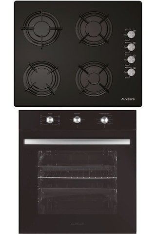 Alveus Emirgan ALV MFA 614 - ALV GLS 640 Siyah Ankastre Set