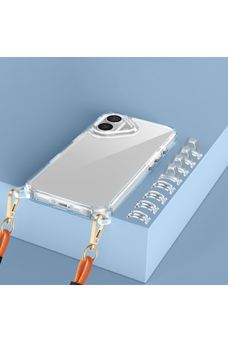 Apple iPhone 16 Plus Uyumlu Kılıf Askı Aparatlı İp Takılabilen İp Üründe Yoktur Telefon Kılıfı
