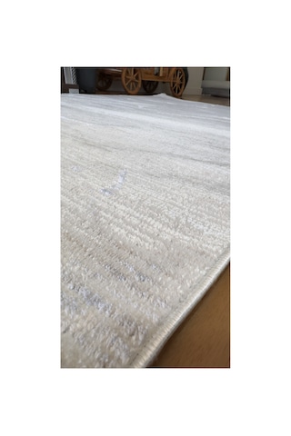 Canoo Halı Home Sık Dokuma İpek Dokuma Krem Gri Parlak Salon Koridor Oturma Odası Özel Kesme Halı Yolluk Stnipek-bambu Krem-gri