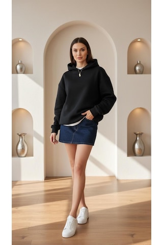 Divinus Kapşonlu Sweat Shırt Siyah