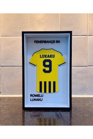 Romelu Lukaku Futbol Forma Tablo Masa Dekoru Çerçeveli Pla Baskı 22 X 14cm
