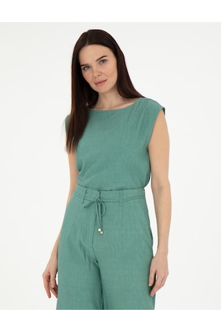 Pierre Cardin Kadın Yeşil Kısa Kollu Bluz 50301168-vr054 Yeşil