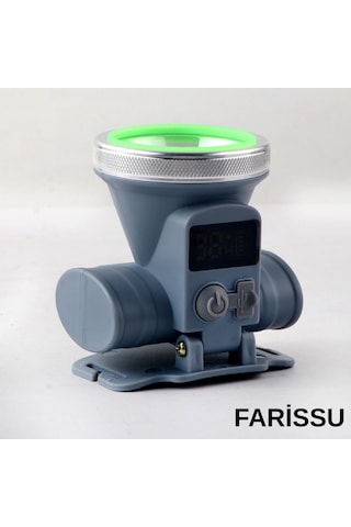 Ultra Güçlü 60w Dijital Göstergeli Kafa Feneri Şarjlı, Su Geçirmez, 3 Modlu Siyah