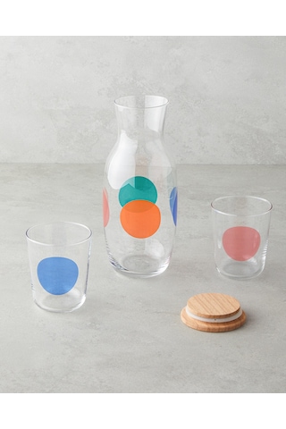 English Home Shinea Cam 3 Parça Su Takımı 1000 Ml + 315 Ml Renkli Çok Renkli