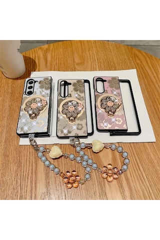 Turcoshop11 Ruhua Samsung Z Fold 6 Manyetik Kılıf Ayaklı Bileklik Koruma Galaxy Z Fold 5 3 5g