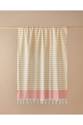 Candy Rejenere Çizgili Peştamal 90x150 Cm Sarı-mercan Sarı-mercan