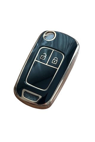 Autohan Keys Astra J, Corsa D, Corsa E, Insignia, Mokka, Meriva Için Akıllı Anahtar Kutusu, Siyah Altın, 2 Düğmeli Anahtar Kılıfı