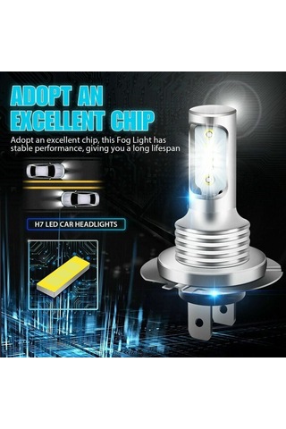 H7 Led Ampul, 1000 Lm 6000k Son Derece Parlak Beyaz Led Far Ampulleri, Ip68 Su Geçirmez Hepsi Bir Arada Tak Ve Çalıştır Dönüşüm Kiti, 2 H7 Ampul 13thirteen