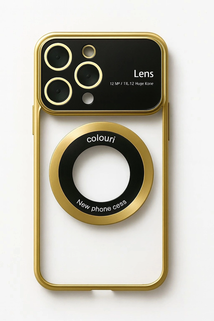 Apple Uyumlu iPhone 14 Pro Kılıf Kamera Korumalı Magsafe Colourl Gold