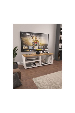 Tiny Tek Raflı 3 Gözlü Sonomo Beyaz Tv Ünitesi