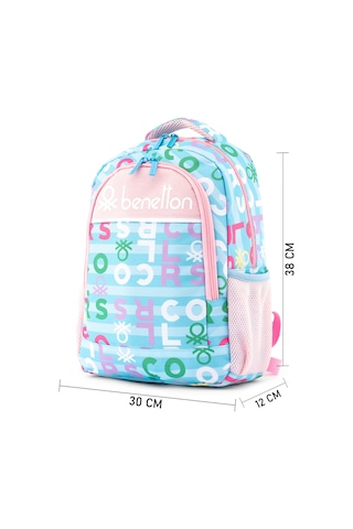 United Colors Of Benetton Retro Kız Çocuk Sırt Çanta Set Turkuaz