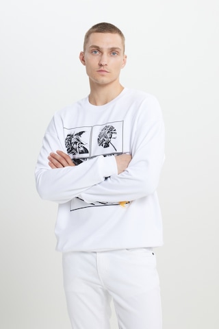 AC&Co / Altınyıldız Classics Erkek Beyaz Batman Lisanslı 3 İplik Loose Fit Bol Kesim Pamuklu Bisiklet Yaka Sweatshirt Beyaz